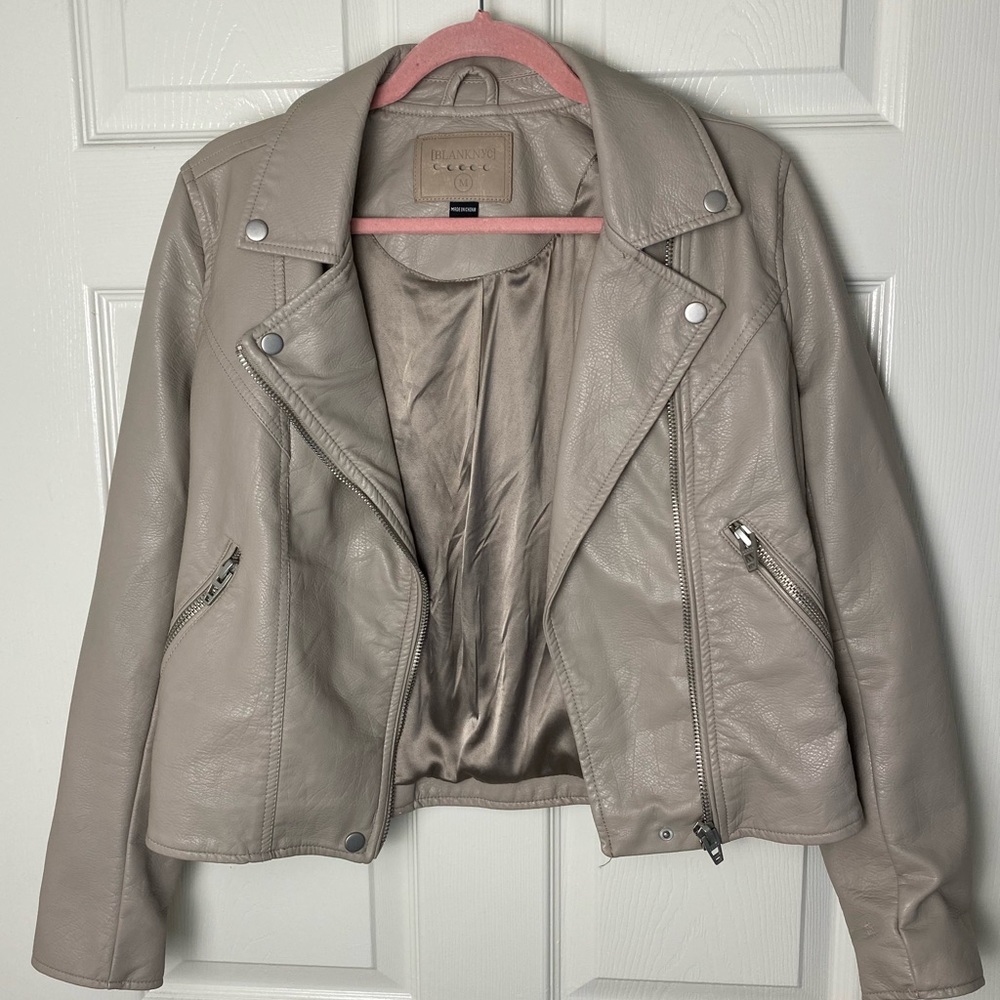 New Blank NYC Tan Leather Jacket Size Medium